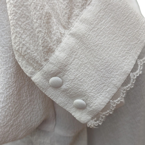 Laundry by Shelli Segal Womens Button Down Shirt Cream Size Medium - Picture 12 of 16